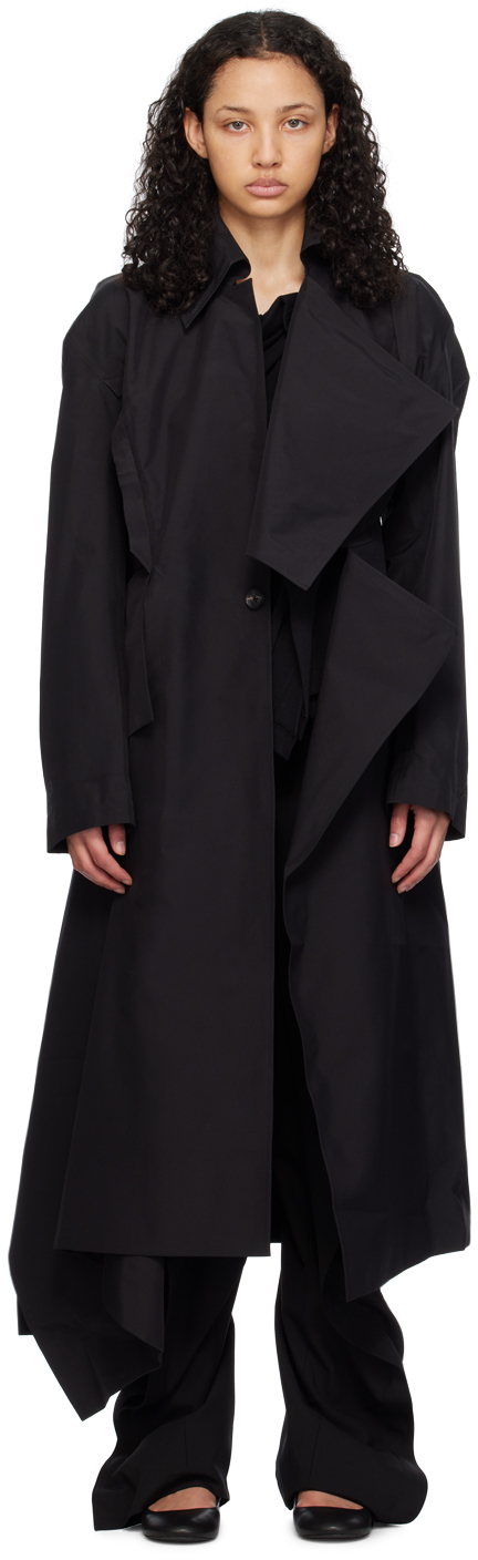 Y-3 Black Asymmetrical Coat