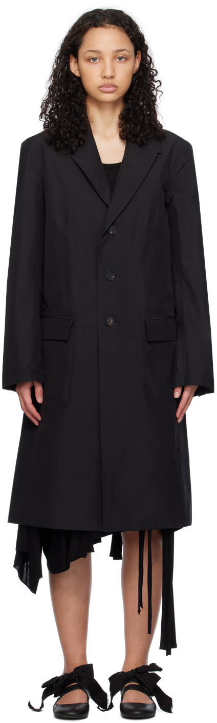 Shop Y-3 Black Atelier Peaked Lapels Coat