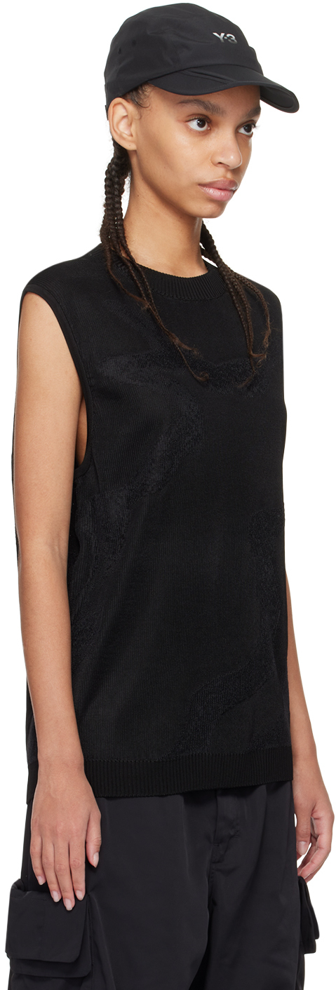 Y-3 Black Jacquard Vest In Black