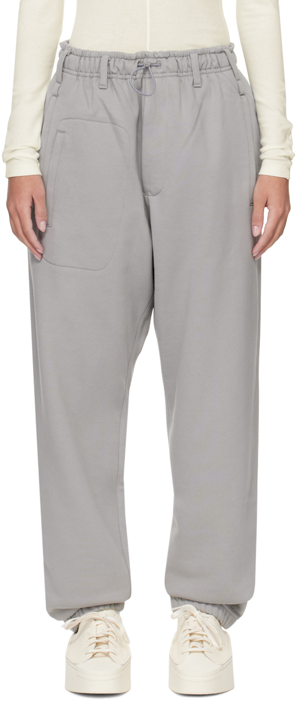 Shop Y-3 Gray Five-pocket Sweatpants In Ch Solid Grey