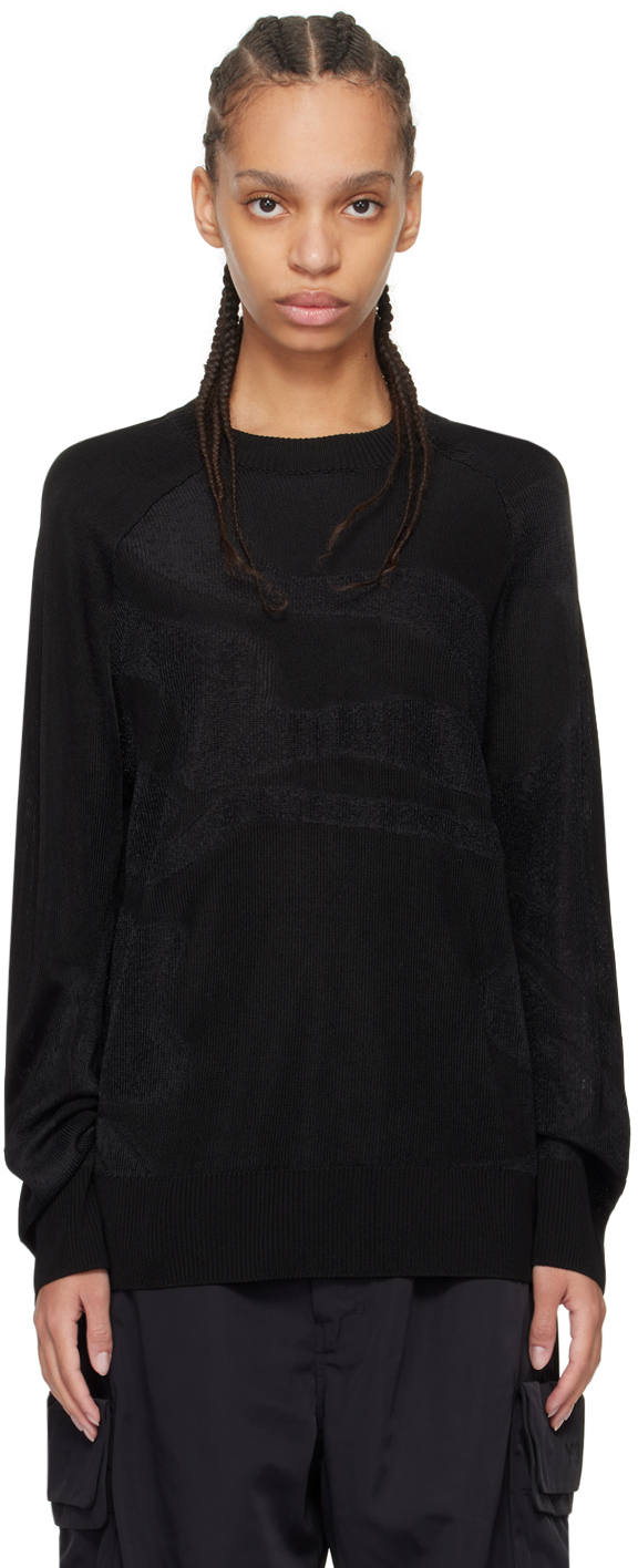 Shop Y-3 Black Jacquard Sweater
