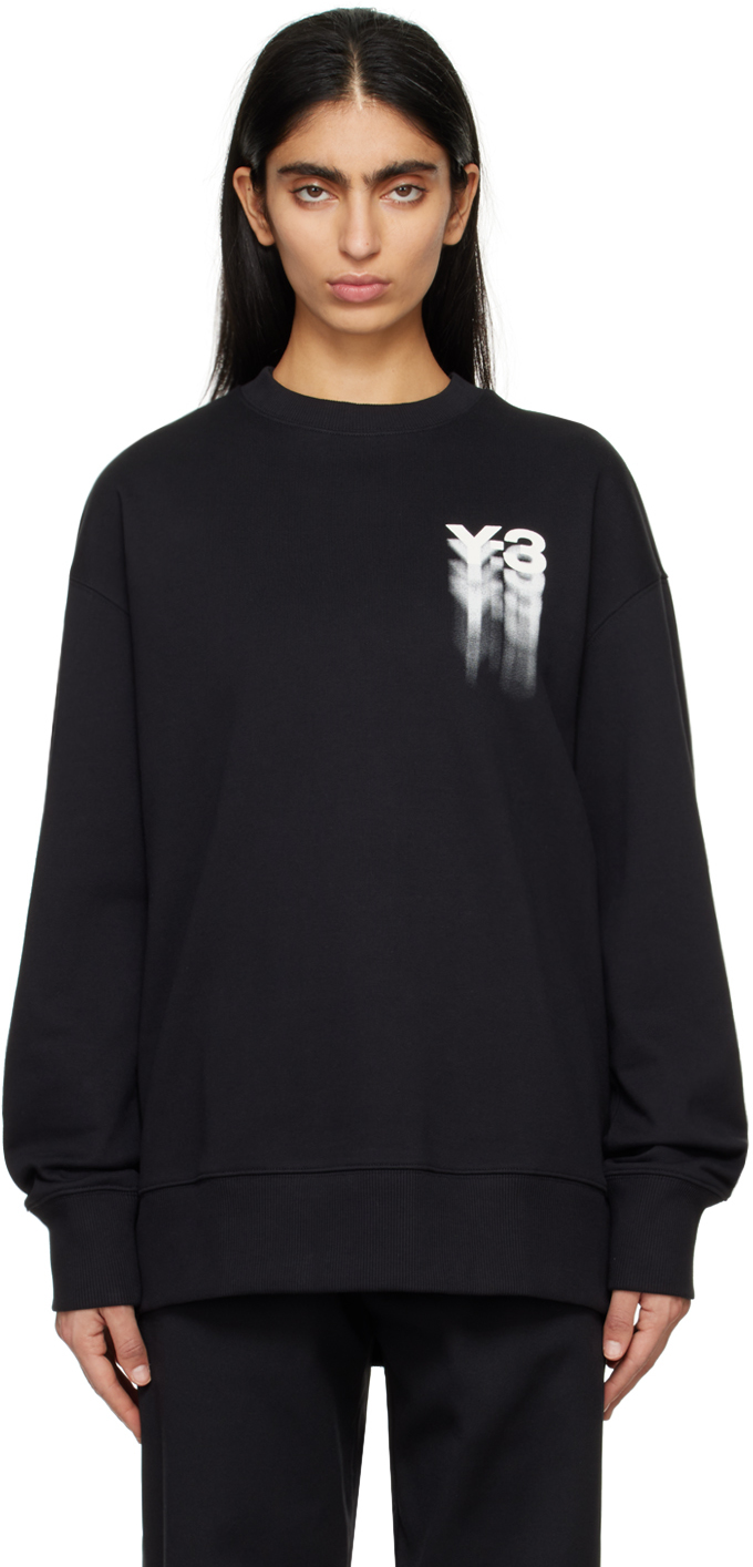 Shop Y-3 Black Graphic Sweatshirt