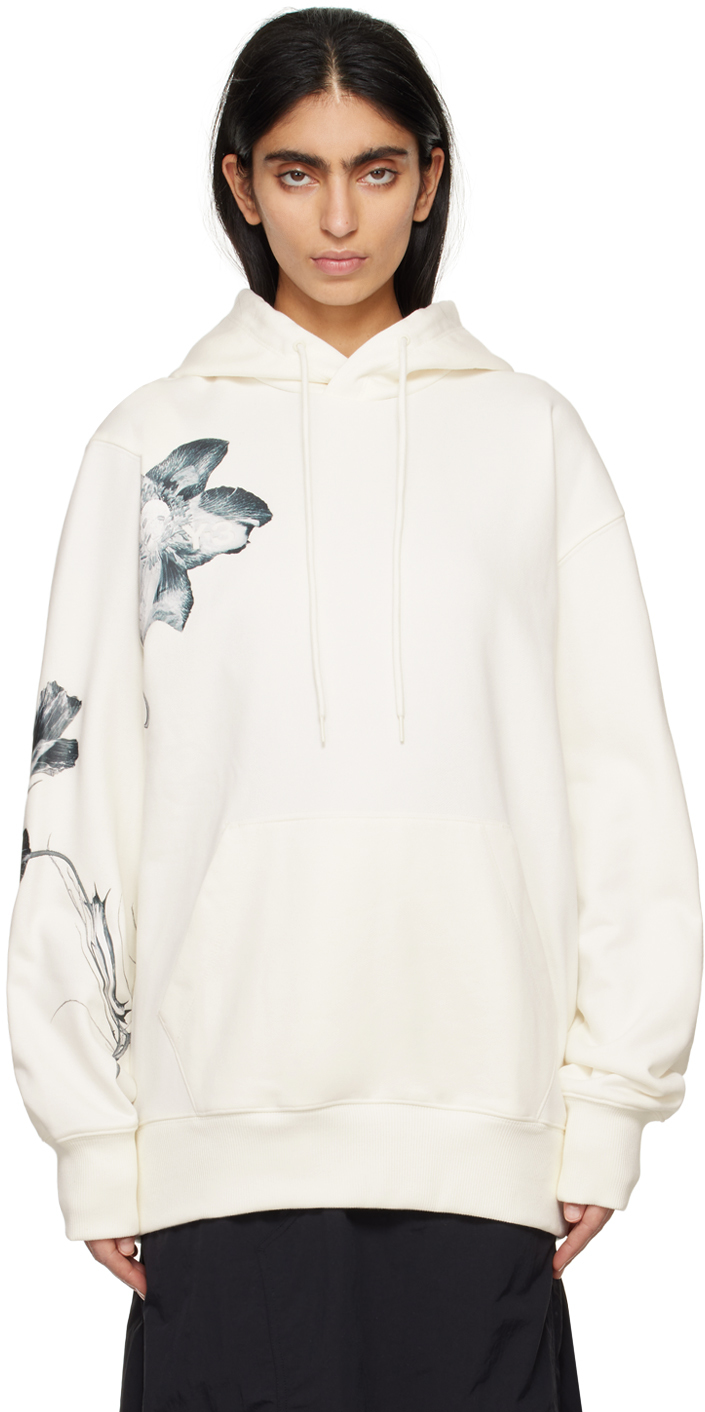 Y-3 Off-white Graphic Hoodie In Off White