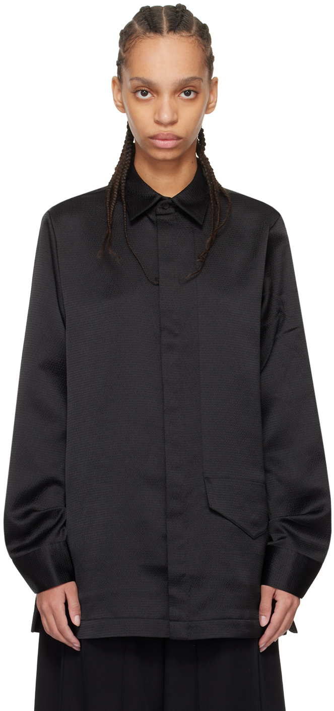 Shop Y-3 Black Button Shirt
