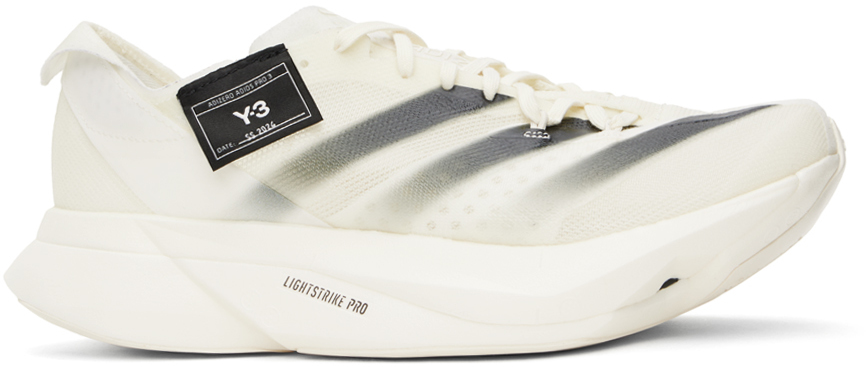 Shop Y-3 Off-white Adios Pro 3.0 Sneakers In Off White/black