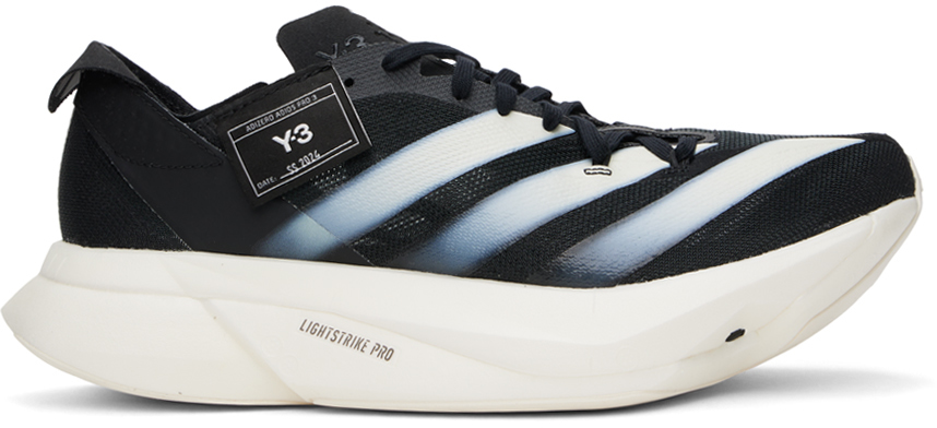 Y-3 Black Adios Pro 3.0 Trainers In Black/off White