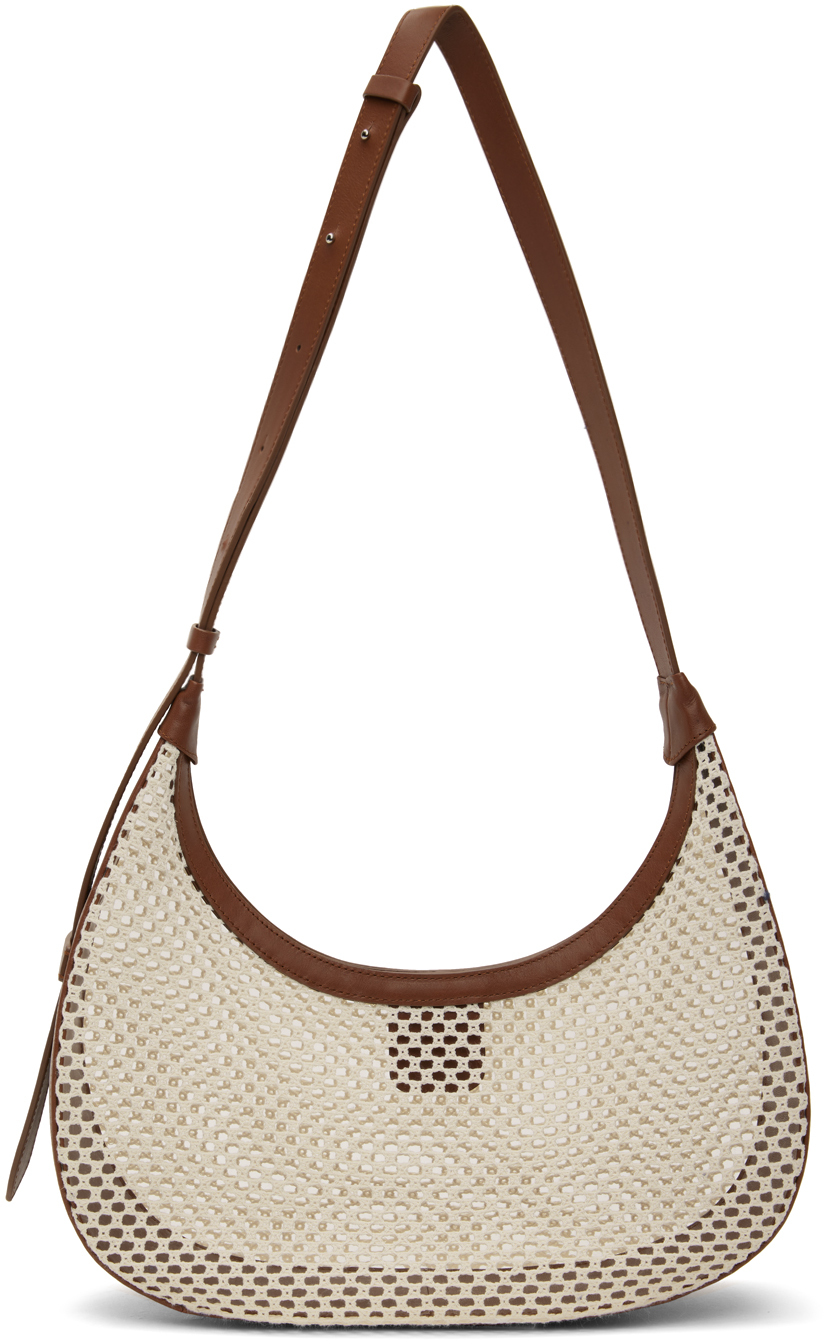 Shop After Pray Tan & Off-white Mini Crescent Bag In Tan Brown