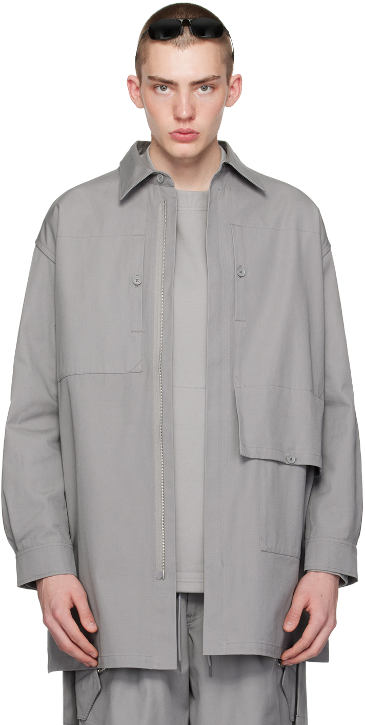 Shop Y-3 Gray Workwear Jacket In Ch Solid Grey