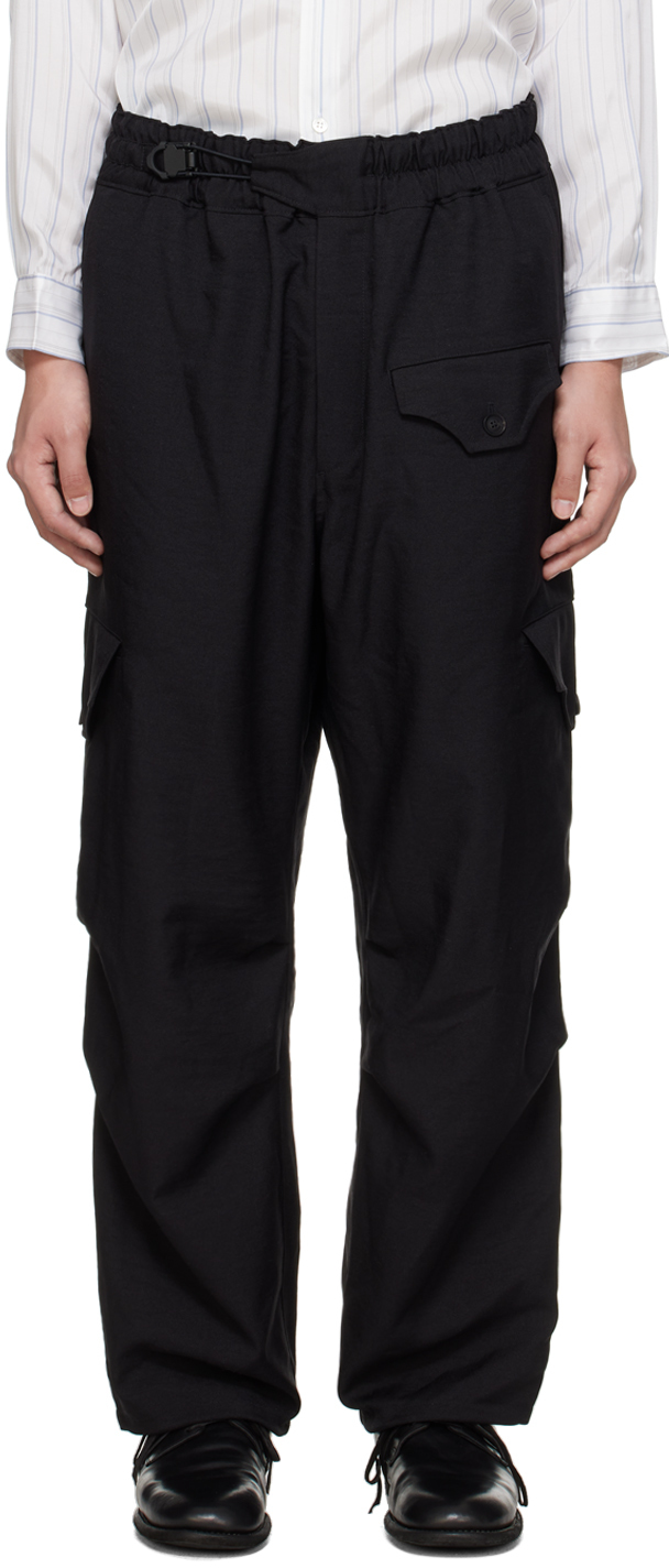 Black Sport Uniform Straight Leg Cargo Pants