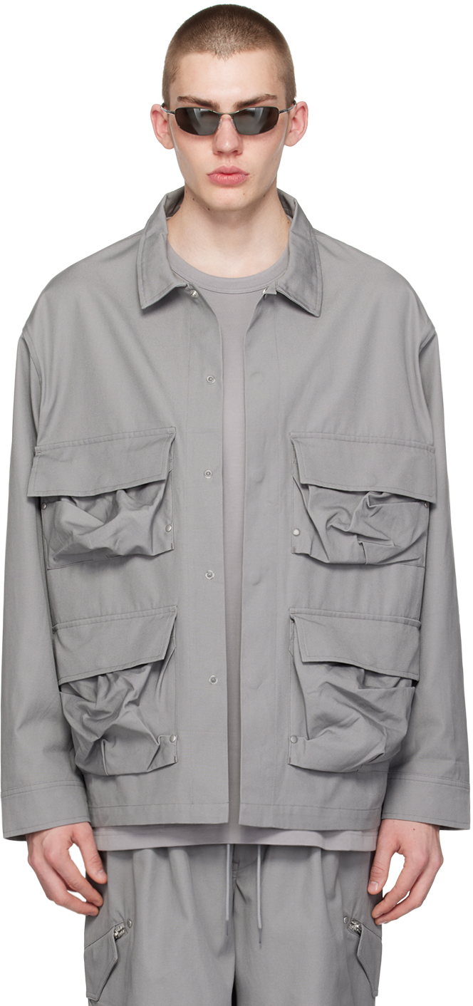 Shop Y-3 Gray Pocket Jacket In Ch Solid Grey