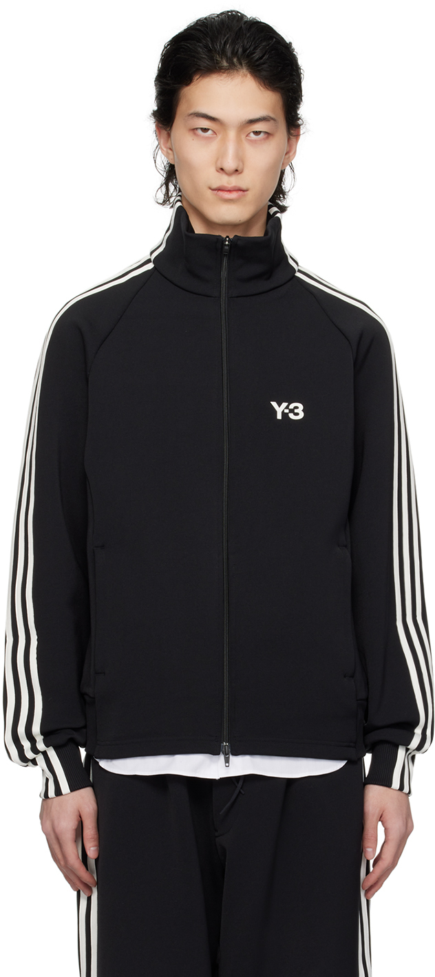 Shop Y-3 Black 3 Stripes Jacket In Black/off White