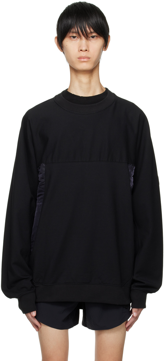 Black Paneled Sweatshirt