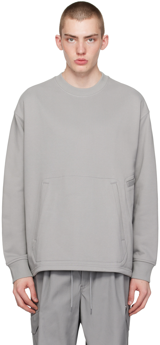 Y-3 Logo-rubberised Jersey Sweatshirt In Ch Solid Grey