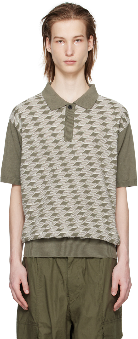 Shop After Pray Khaki Knotted Polo In Gray
