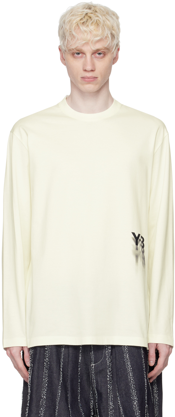 Y-3 Off-white Graphic Long Sleeve T-shirt In Off White