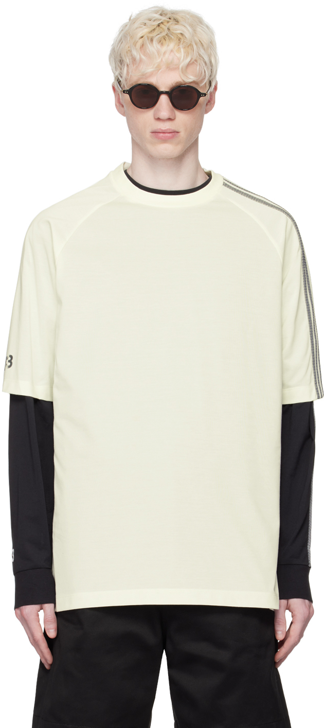 Y-3 Off-white 3-stripes T-shirt In Off White