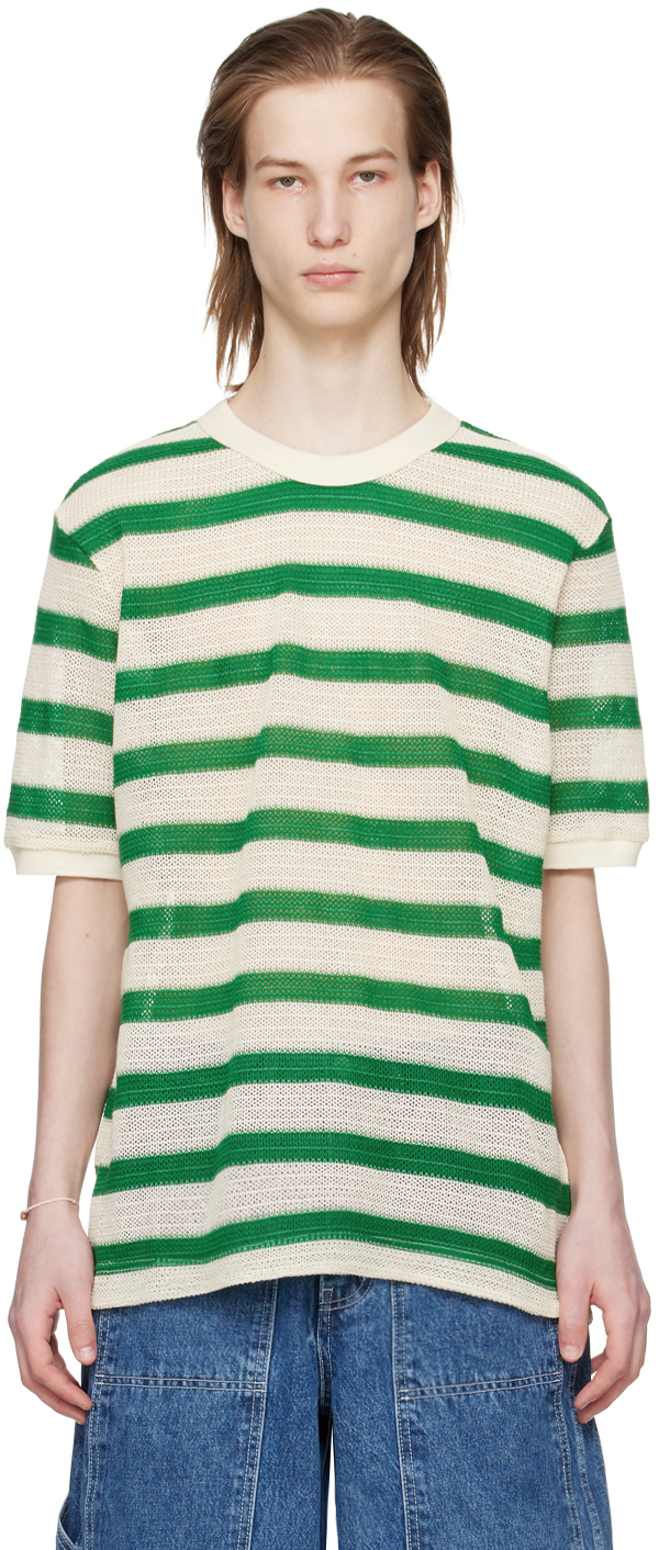 Green & White Striped T-Shirt