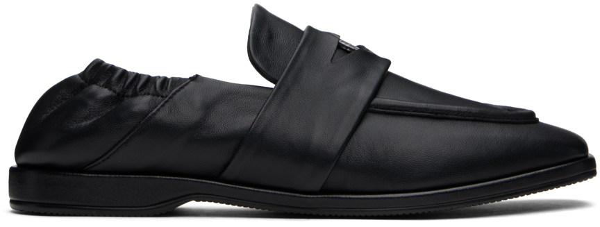 Shop After Pray Black Square Penny Banding Loafers
