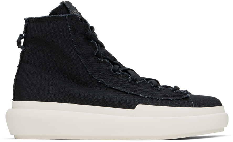 Shop Y-3 Black Nizza High Sneakers In Black/black/off Whit