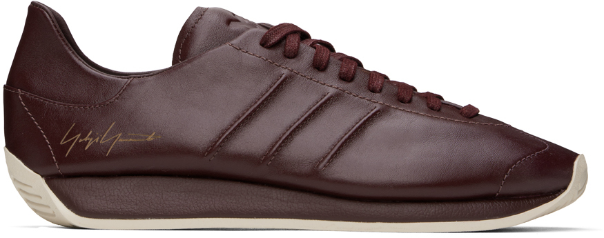 Shop Y-3 Burgundy Country Sneakers In Shadow Red/shadow Re