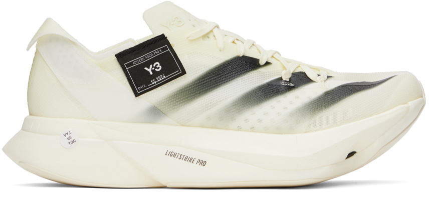 Shop Y-3 Off-white Adios Pro 3.0 Sneakers In Off White/off White/