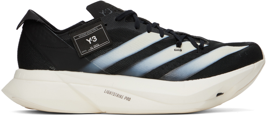 Shop Y-3 Black Adios Pro 3.0 Sneakers In Black/black/off Whit
