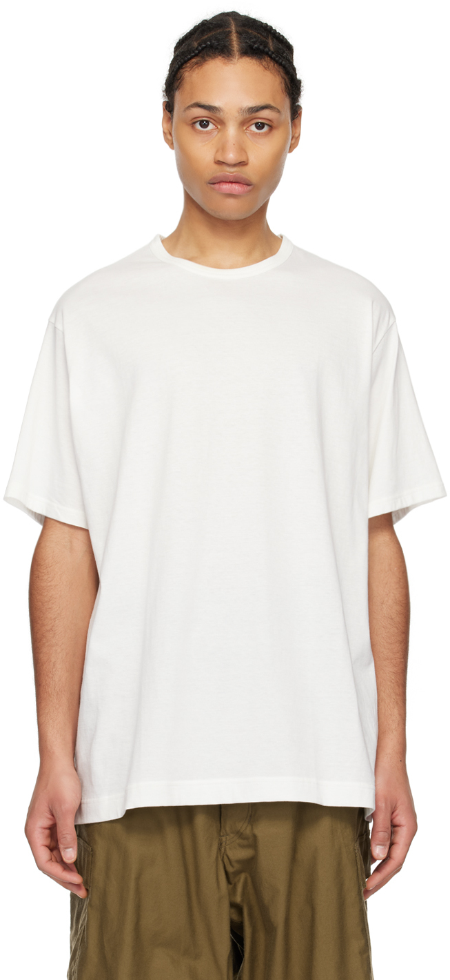 White Printed T-Shirt by Y's For Men on Sale