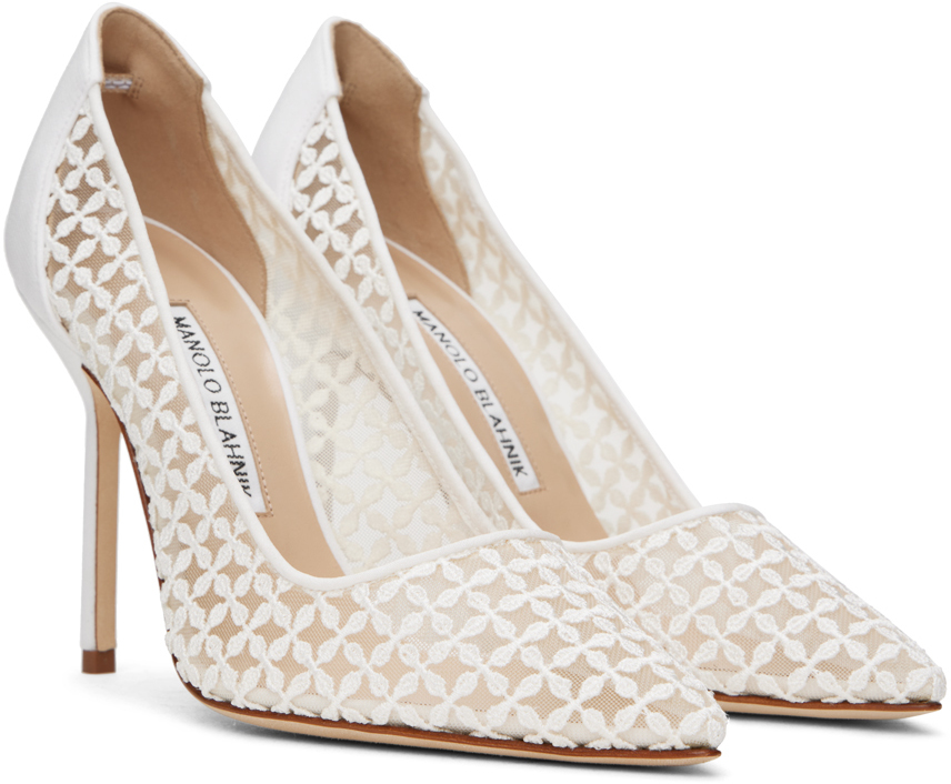 Manolo Blahnik White Bbla Heels In 976h Ywov