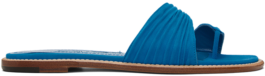 Manolo Blahnik Blue Tibo Sandals In 4354 Bblu