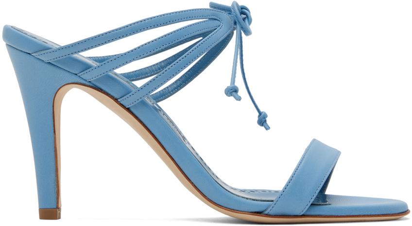 Blue Strapped Mules