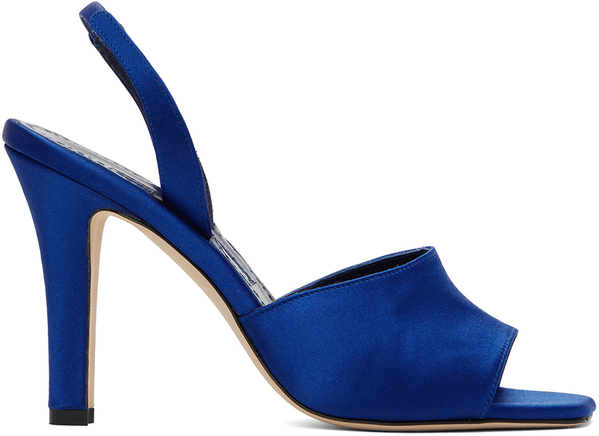 Manolo Blahnik Blue Clotilde Heeled Sandals In 4326 Bblu