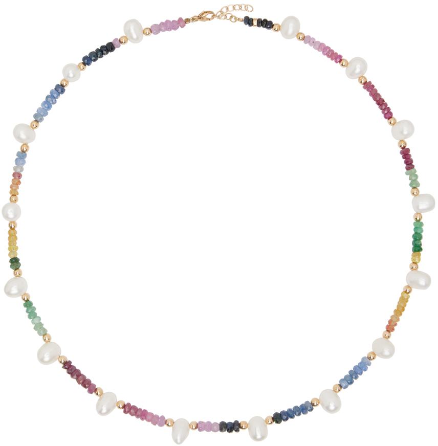 Jia Jia Multicolor Arizona Sapphire Pearl Necklace In Rainbow