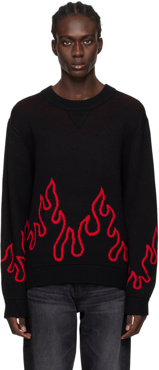 Shop Hugo Black Jacquard Sweater In Black 001