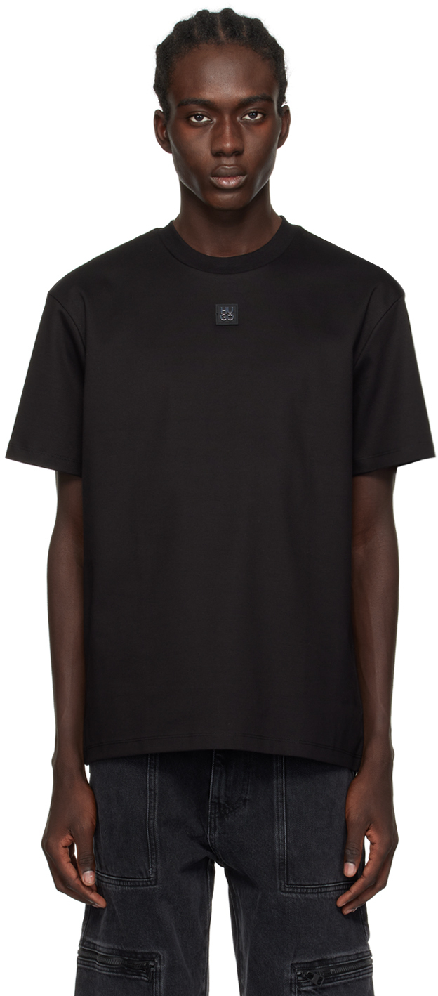 Hugo Black Patch T-shirt In Black 001