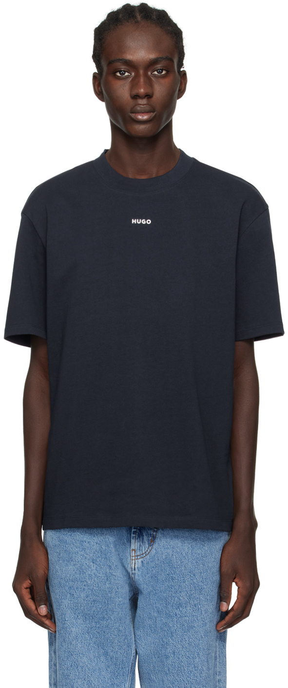 Hugo Navy Heavyweight T-shirt In Dark Blue 405