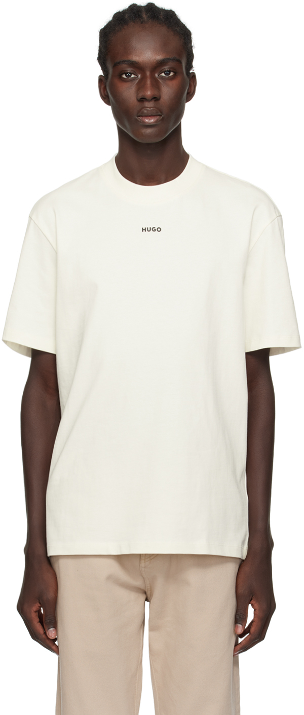 Hugo Off-white Heavyweight T-shirt In Open White 121