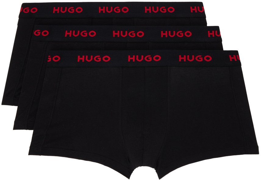 Hugo Three-pack Black Boxers In Open Misc. 994