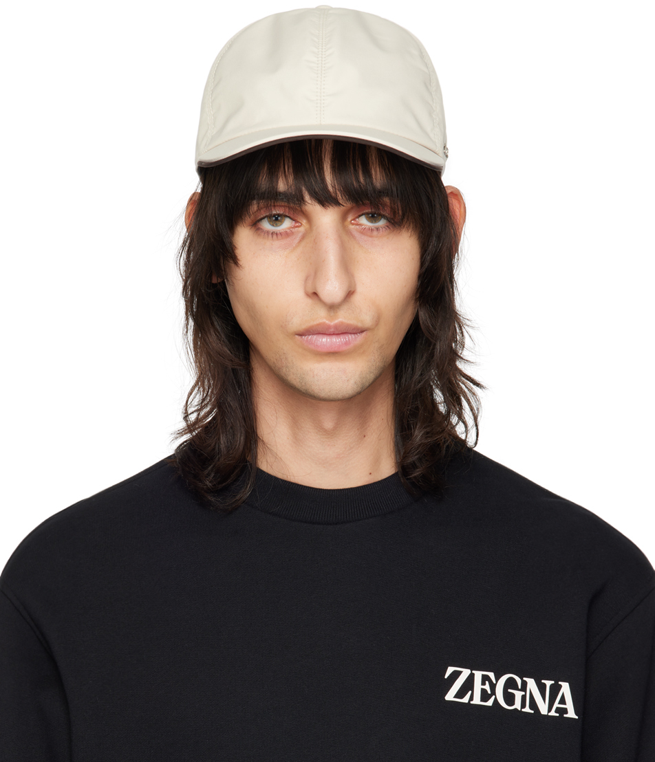 Zegna Off-white Technical Fabric Baseball Cap In Wh1 White