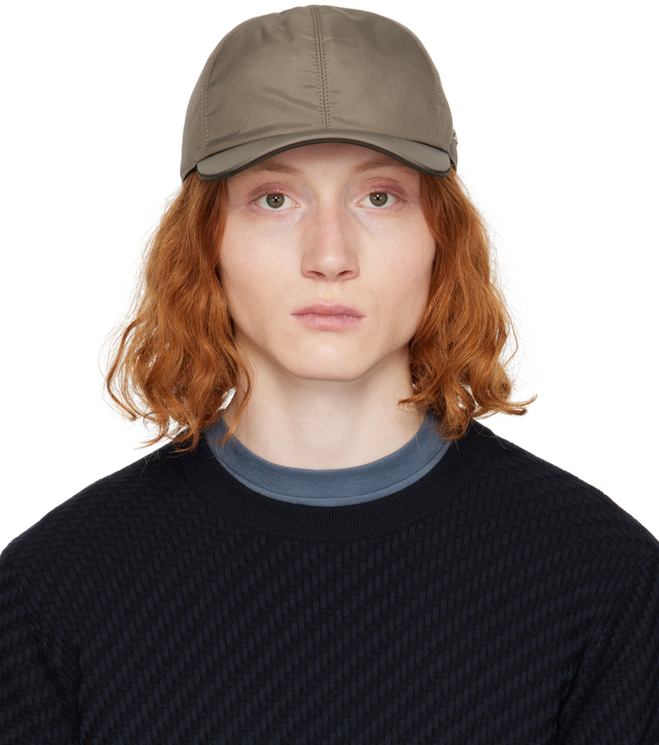Zegna Taupe Technical Fabric Baseball Cap In Br3