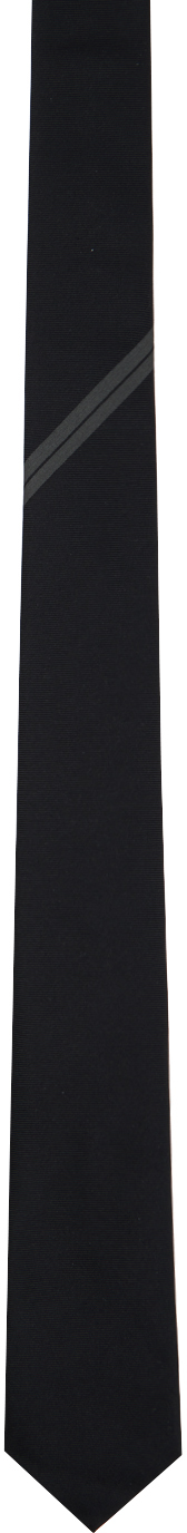 Zegna Black Silk Jacquard Tie In Bk1 Black