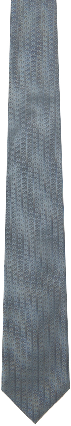 Zegna Gray Natural Silk Tie In Gr2 Grey