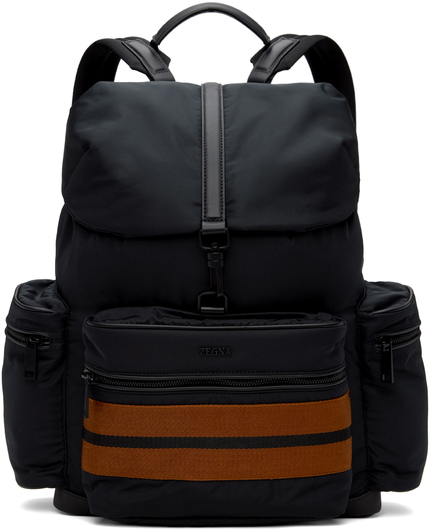 Shop Zegna Black Technical Fabric Special Backpack In Vzn Black