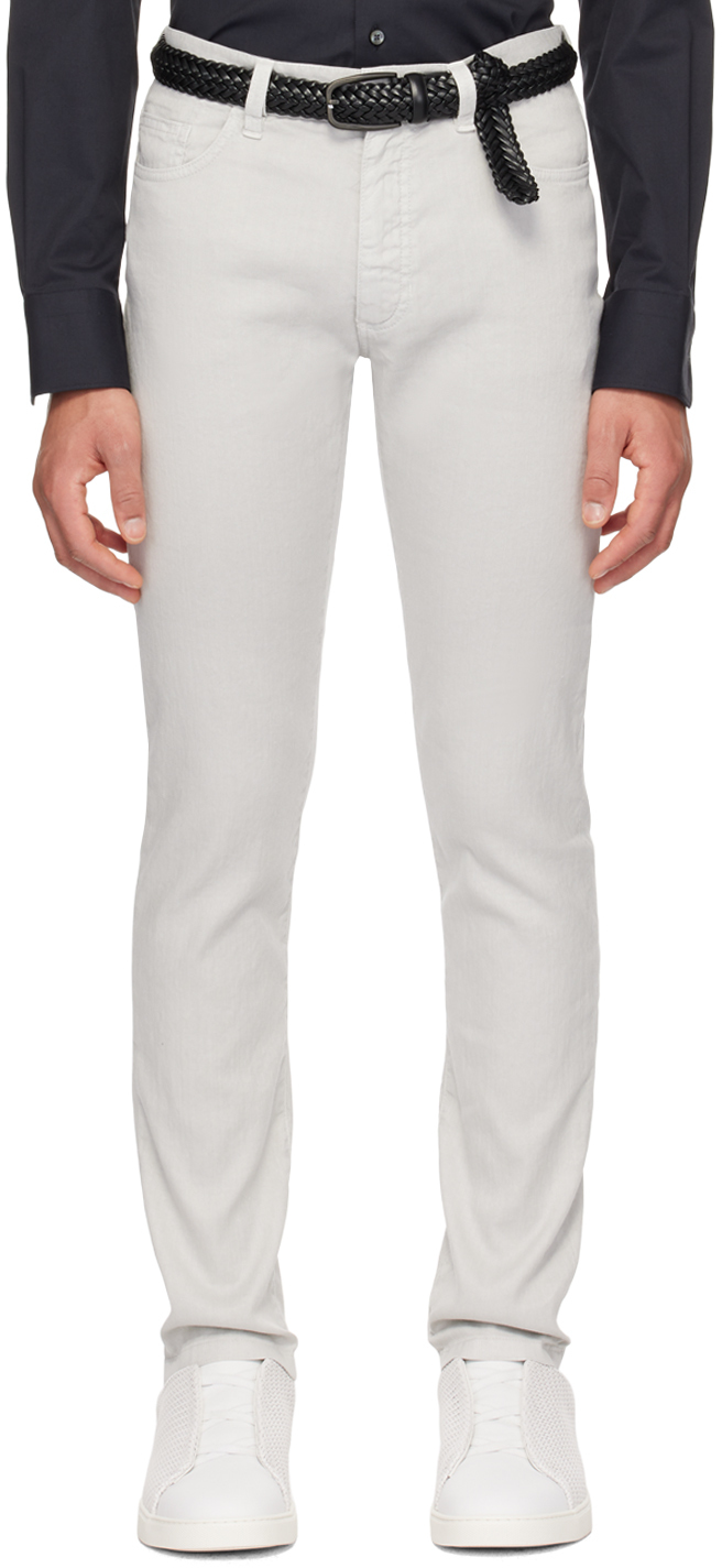 Shop Zegna Gray Roccia Jeans In K01 Light Grey