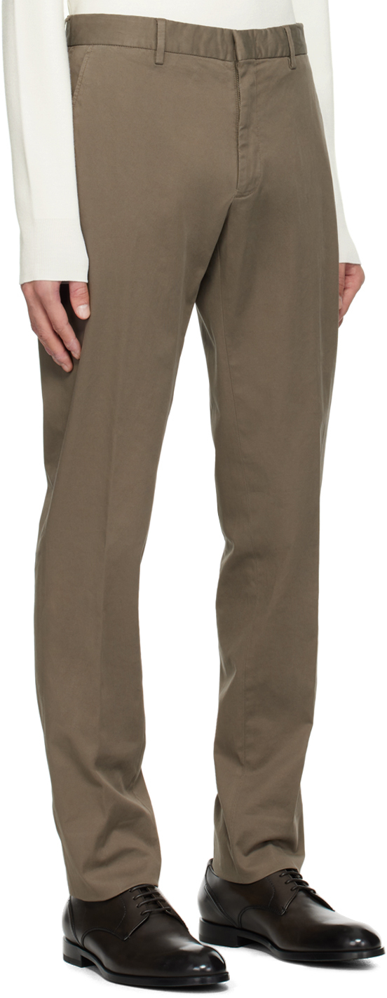 Zegna Taupe Four-pocket Trousers In N07