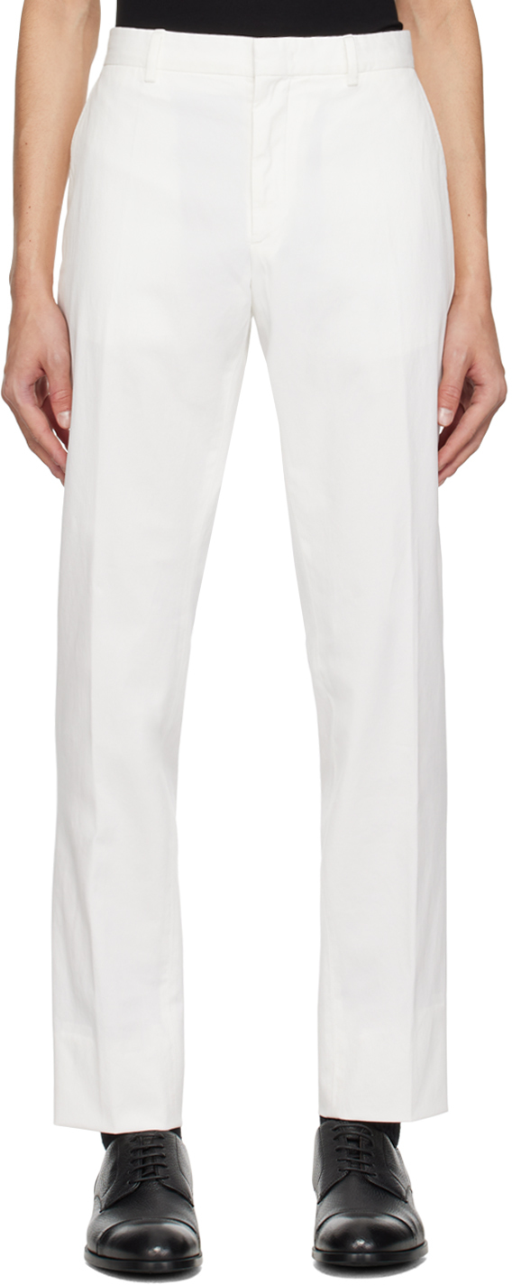 ZEGNA Off-White Pleated Trousers