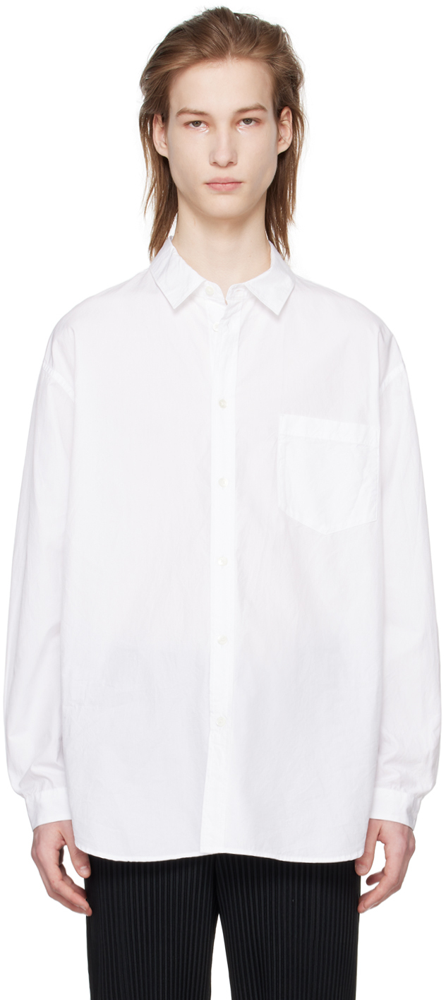 Shop Aton White Button Shirt In 001 White