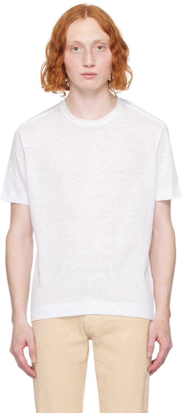 Zegna White Crewneck T-shirt In N01 White