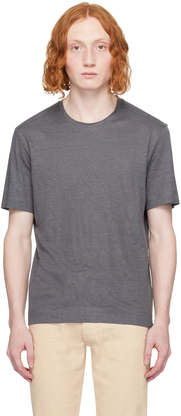 Shop Zegna Gray Crewneck T-shirt In K05 Grey
