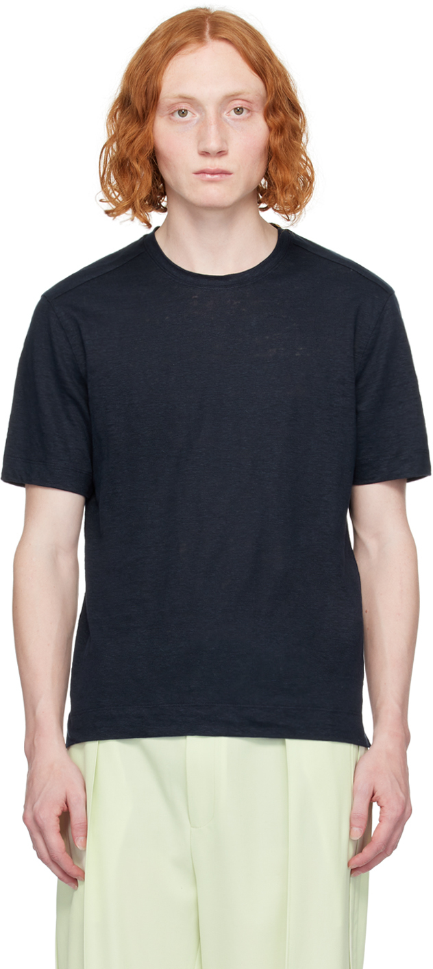 Navy Crewneck T-Shirt by ZEGNA on Sale