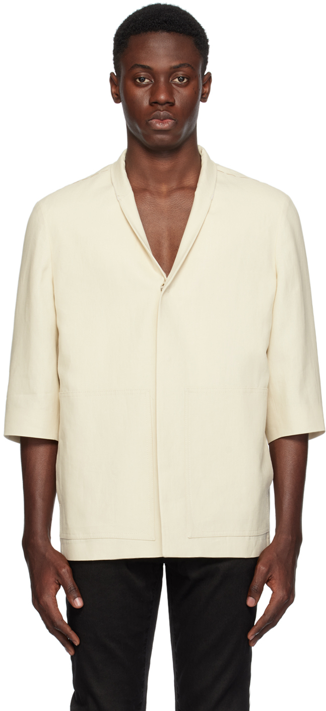 Zegna Off-white Single-breasted Blazer In 773c60a7 Off White